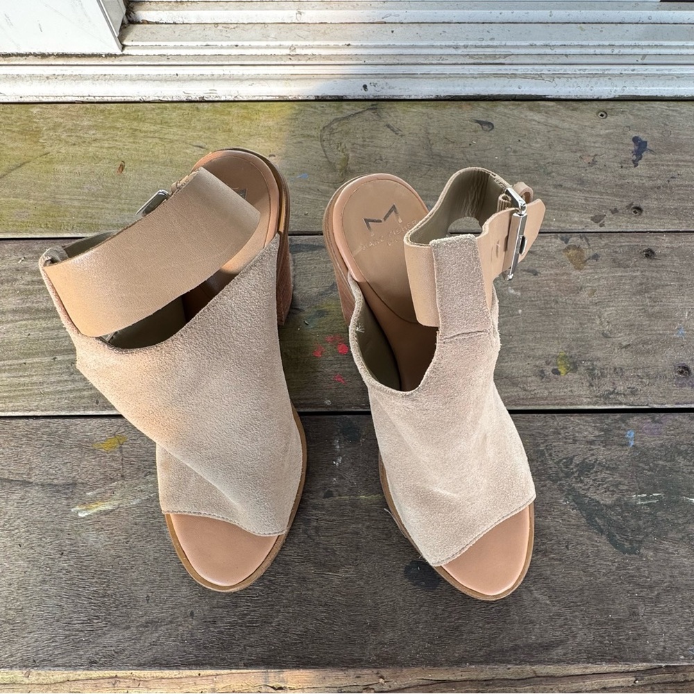 Marc Fisher Beige Open-Toe Heels